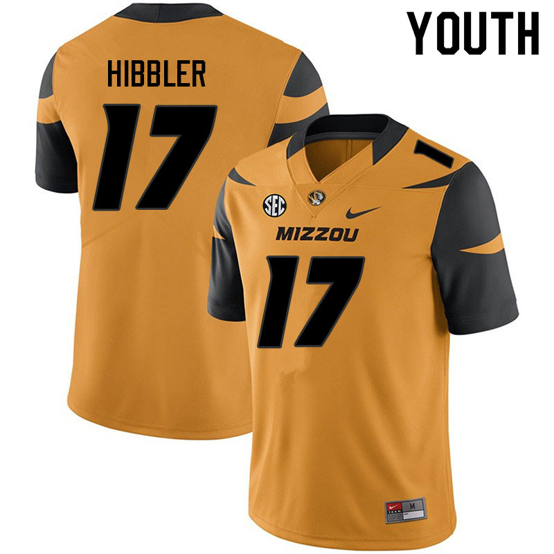 Youth #17 Tyler Hibbler Missouri Tigers College Football Jerseys Sale-Yellow